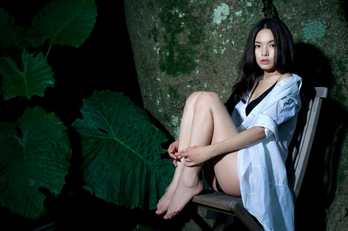Mix Asian model sexy in self