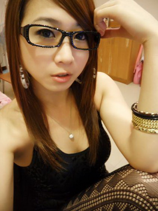Pretty girl with glasses.