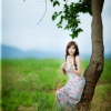 Ryu Ji Hye Beautiful Korean Lady on  Flower Dresses Album