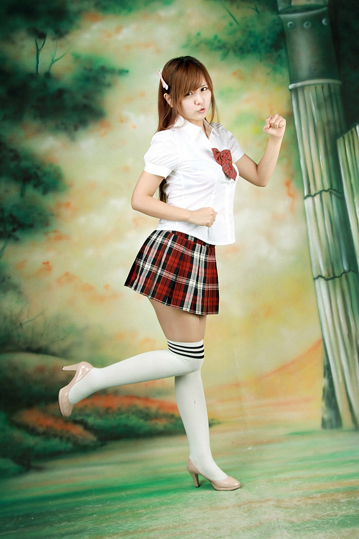 Ryu Ji Hye Korean Model in Student uniform