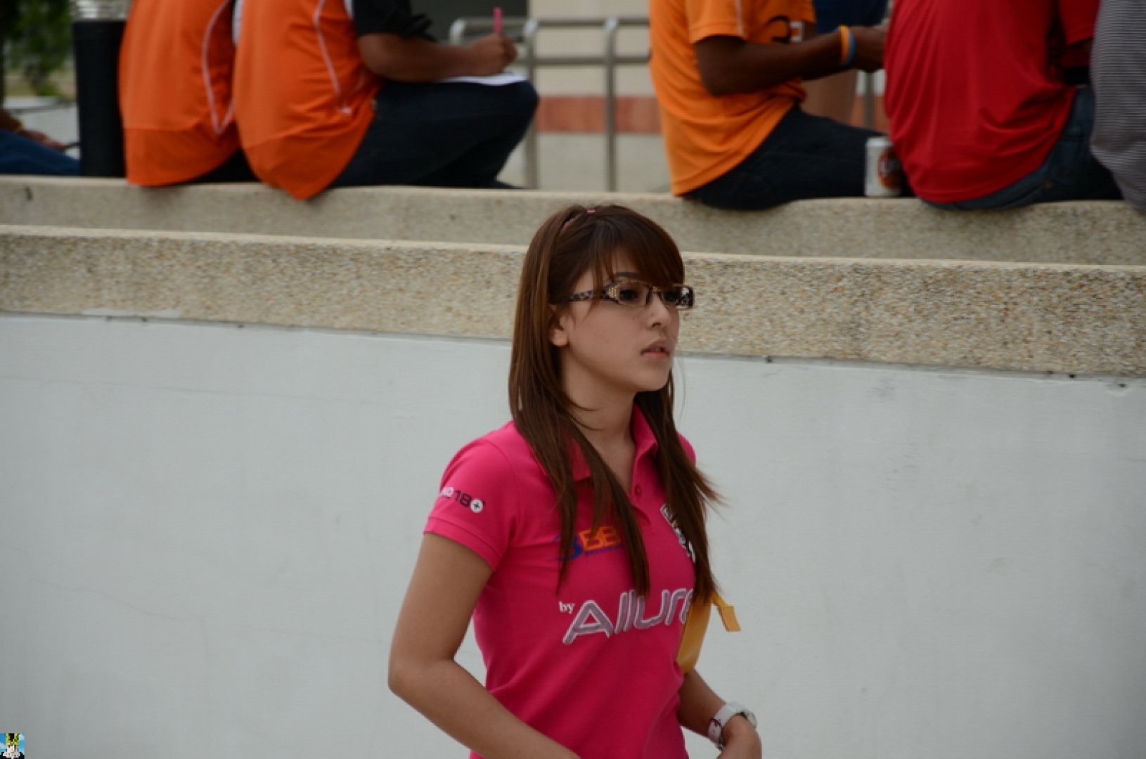 Pretty allure girl, in Football Club