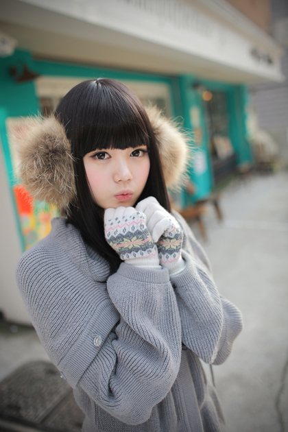 Beautiful Korean girl, so cute in her style