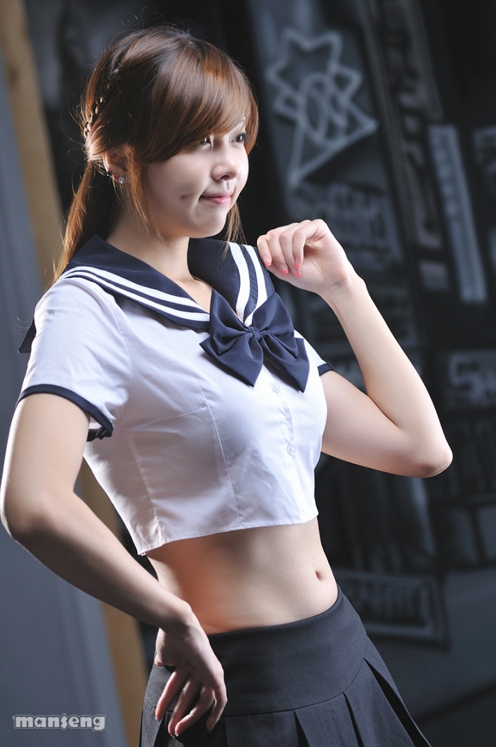 Korean girl sexy in student uniform