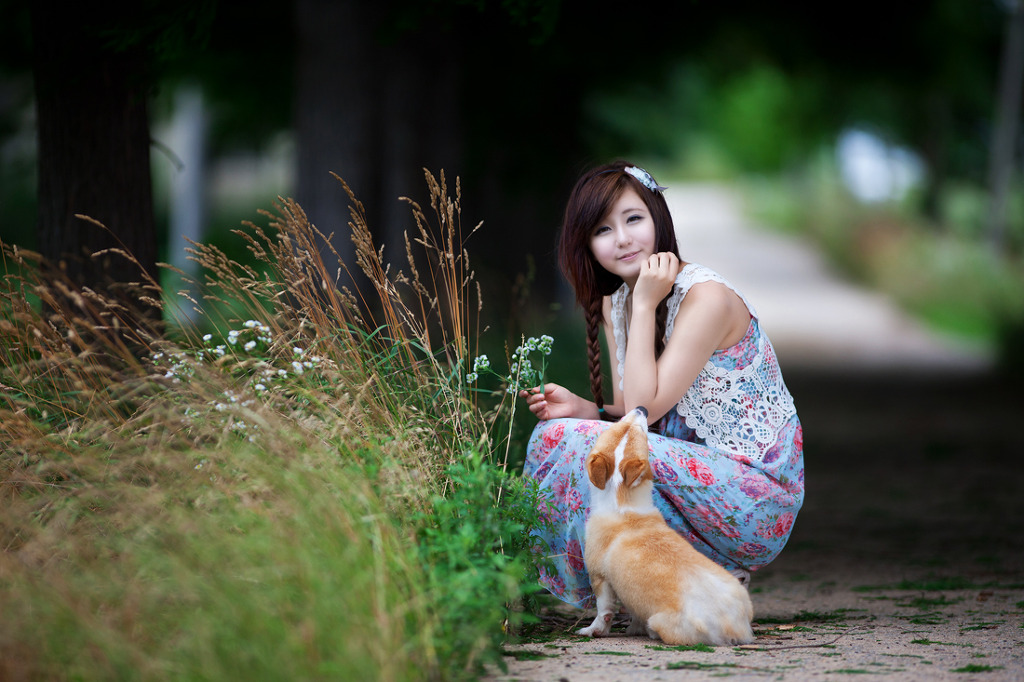 Ryu Ji Hye Beautiful Korean Lady on  Flower Dresses Album