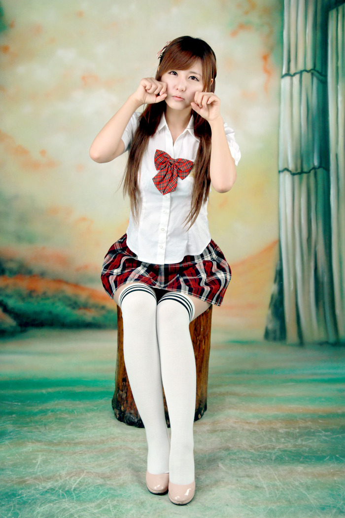 Ryu Ji Hye Korean Model in Student uniform