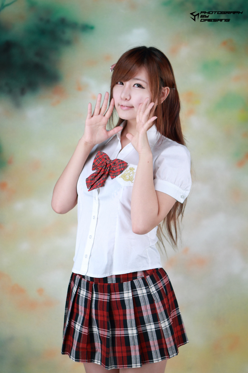 Ryu Ji Hye Korean Model in Student uniform