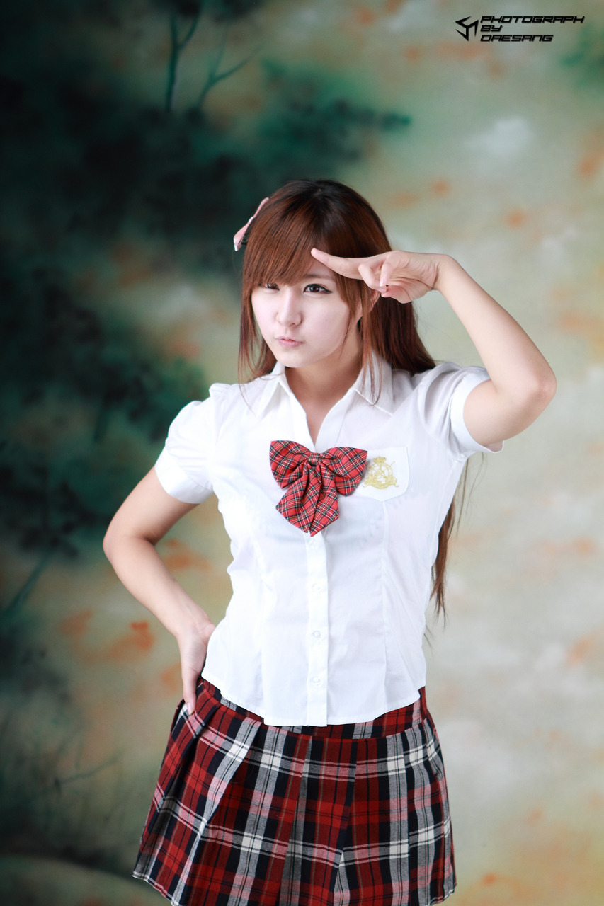 Ryu Ji Hye Korean Model in Student uniform